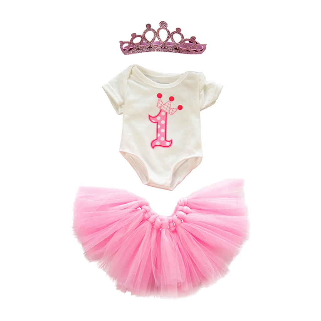 Doll Sweet Princess Skirt Bodysuit & Crown Set for 18'' American Doll Accessory