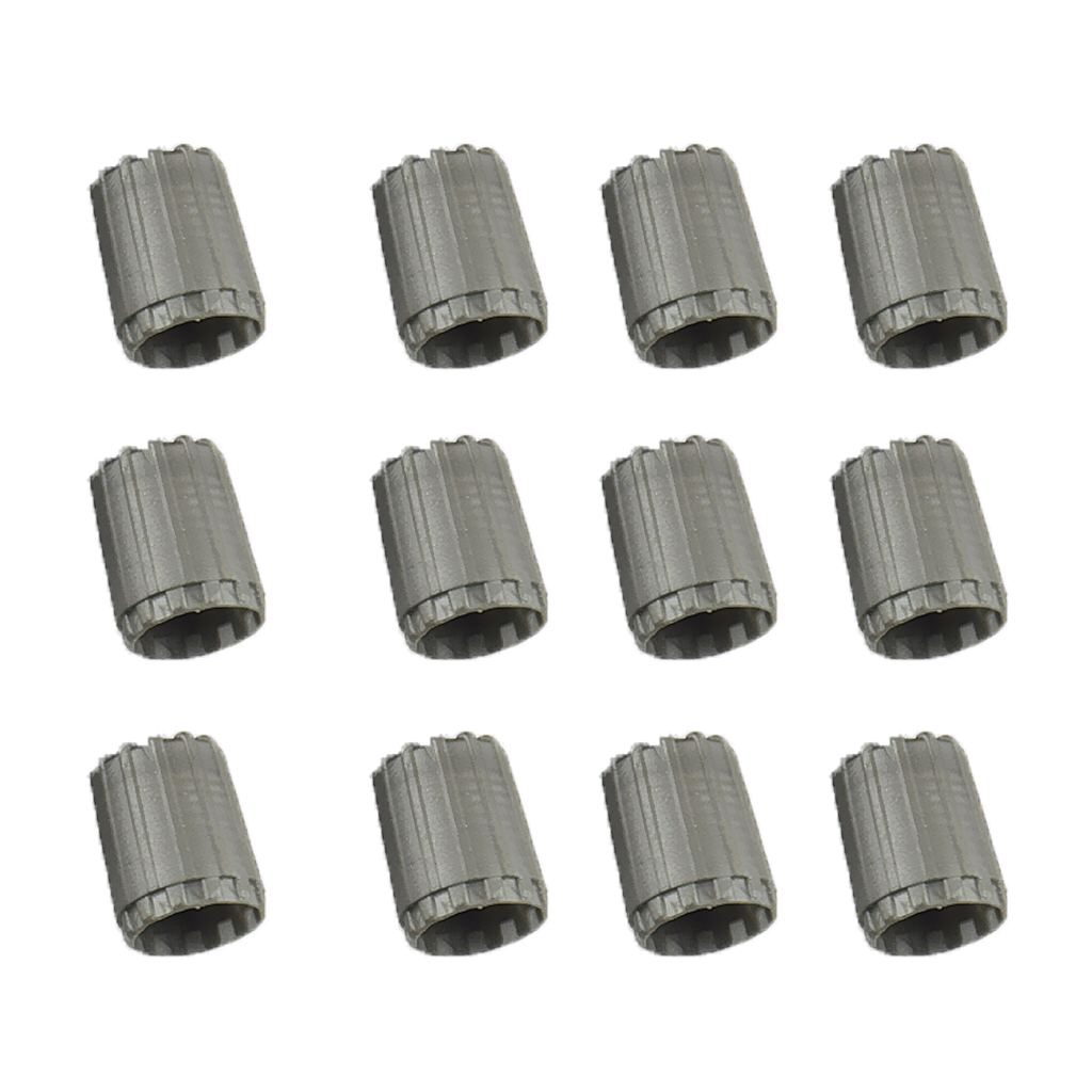 Pack of 12 Wagon Wheel Tire Valve Caps for TPMS Standard Valve (gray Color)