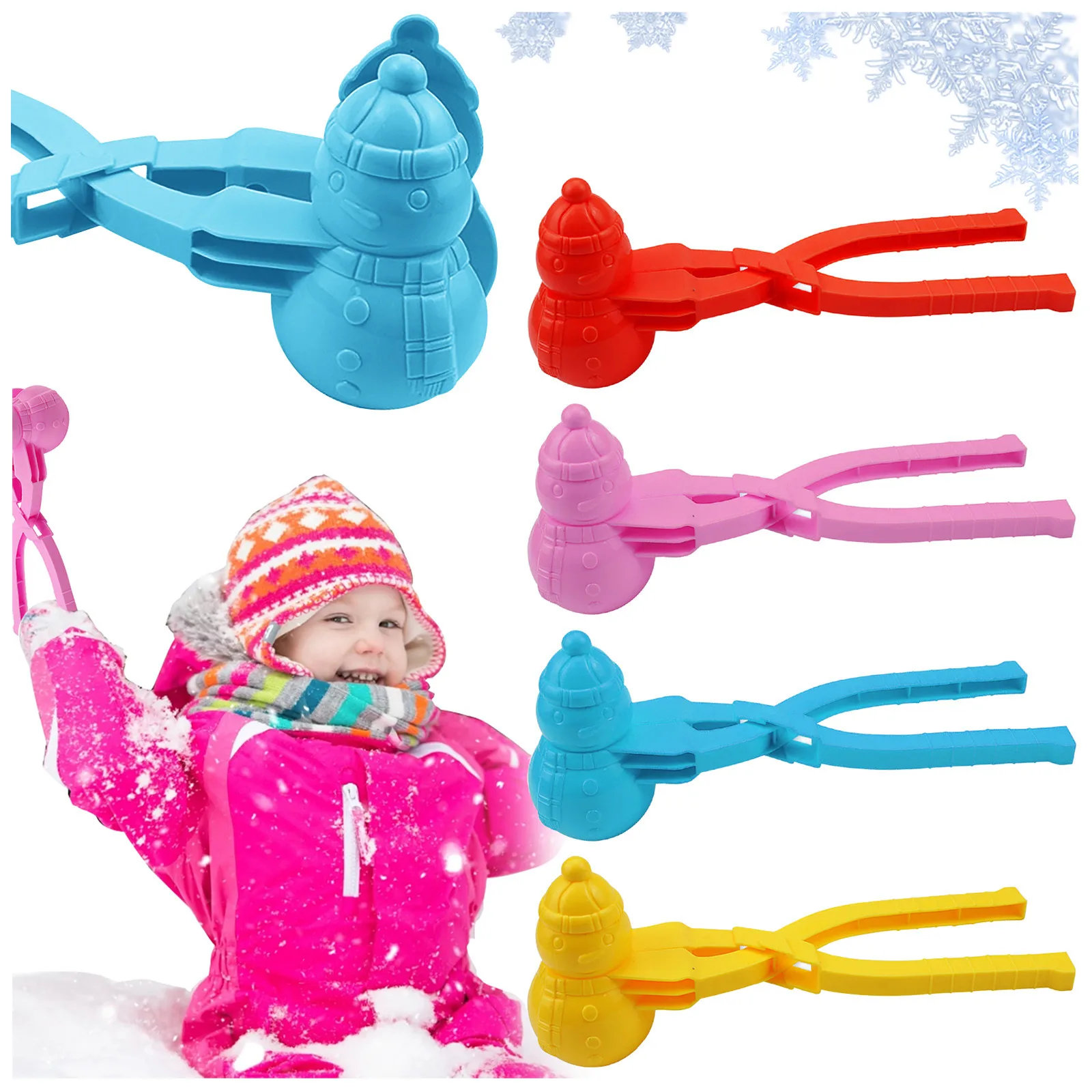 Snowman Shaped Snowball Maker Clip Children Outdoor Snow Sand Mold Tool Toy 