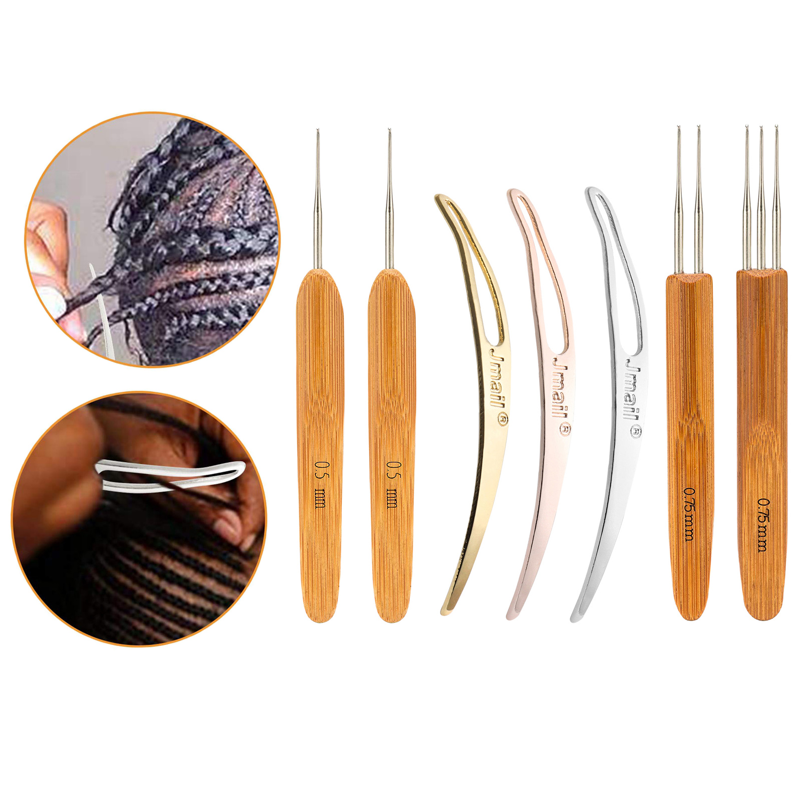 7Pack Dreadlocks Interlocking Tool Dreadlock Crochet Hook Needle