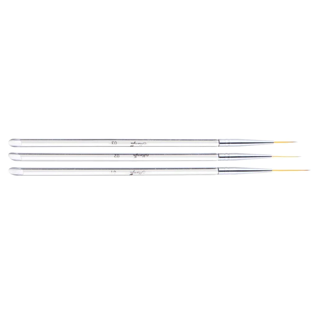 Pack of 3 Professional Nail Art Drawing Painting Pen Brush   Liner Brush