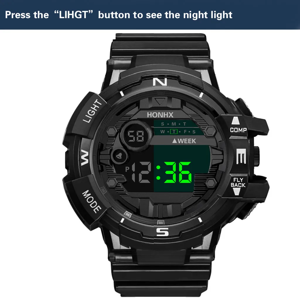 Men's And Women's Electronic Watches Fashion Men Waterproof Led Digital Date Military Sport Rubber Quartz Watch Alarm Смотреть