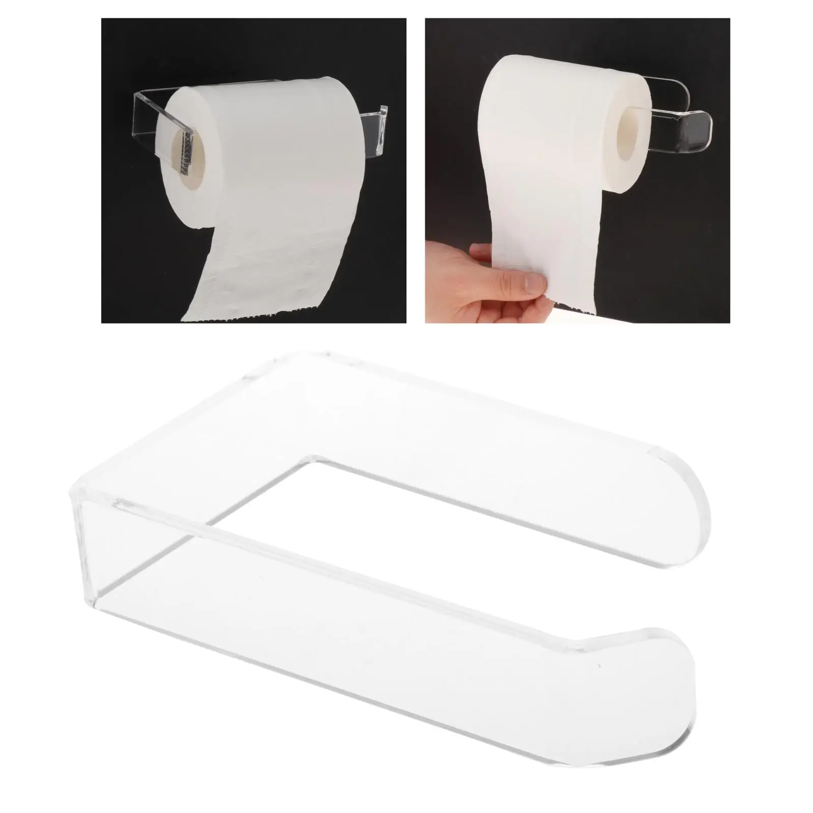 Acrylic Transparent Wall Mounted Toilet Paper, Kitchen Holder Roll Hanger, Home