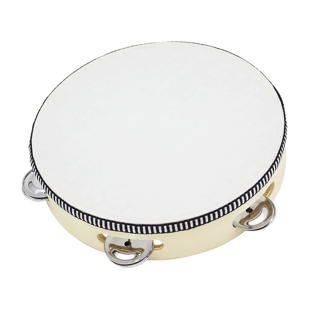 1 Piece of Tambourines Wooden Drum Musical Percussion Instrument for Children,