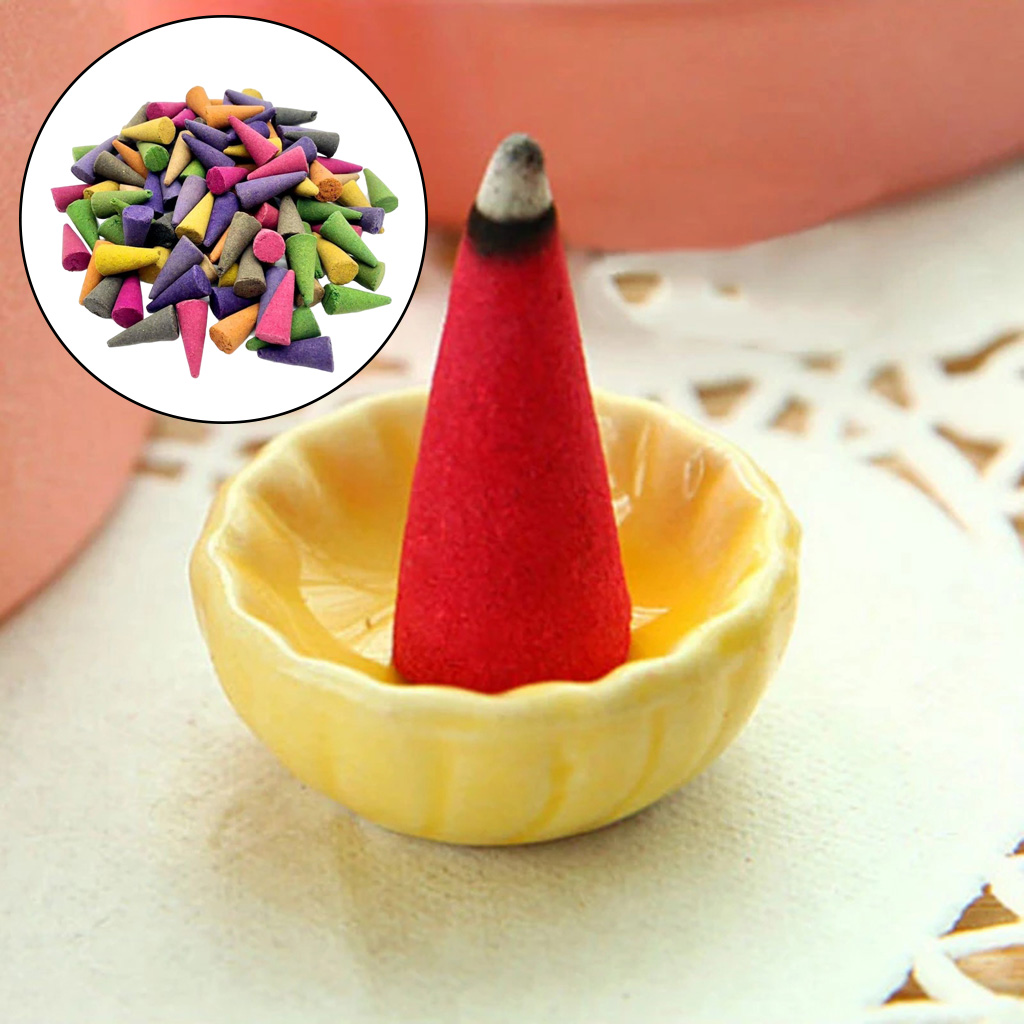 Multi-color Backflow Incense Cones Natural Scents for Home Bedroom Yoga Room Relaxation