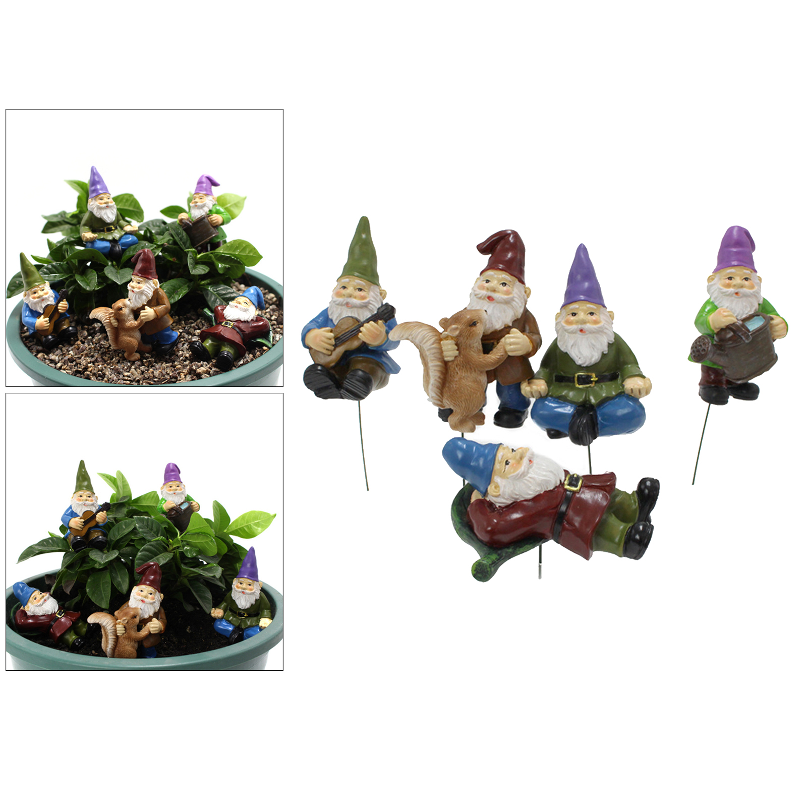 5pcs Mini Resin Garden Landscape Ornaments Decoration Outdoor Fairy Miniature