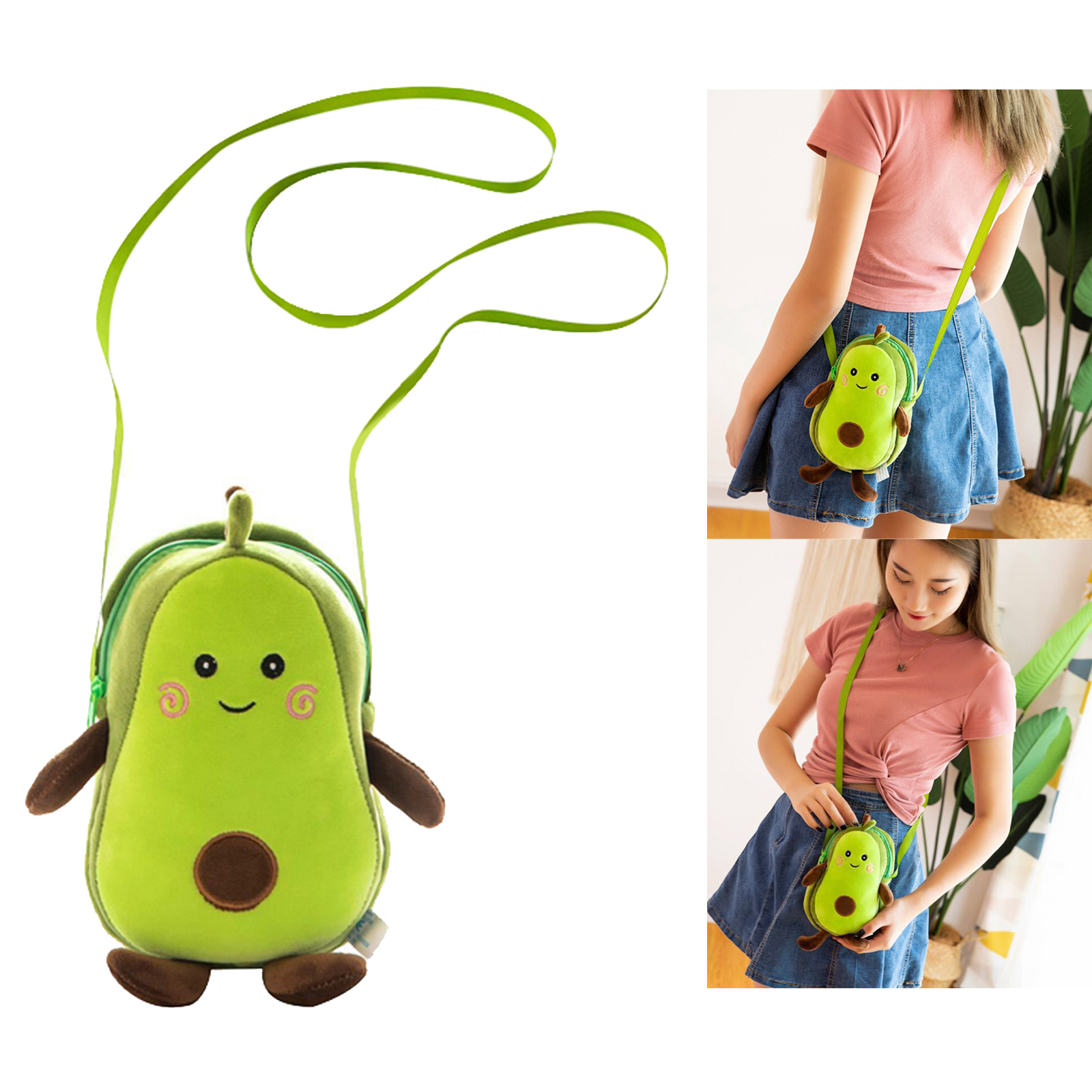 Girls Avocado Shape Shoulder Messenger Bag Tote Messenger Satchel