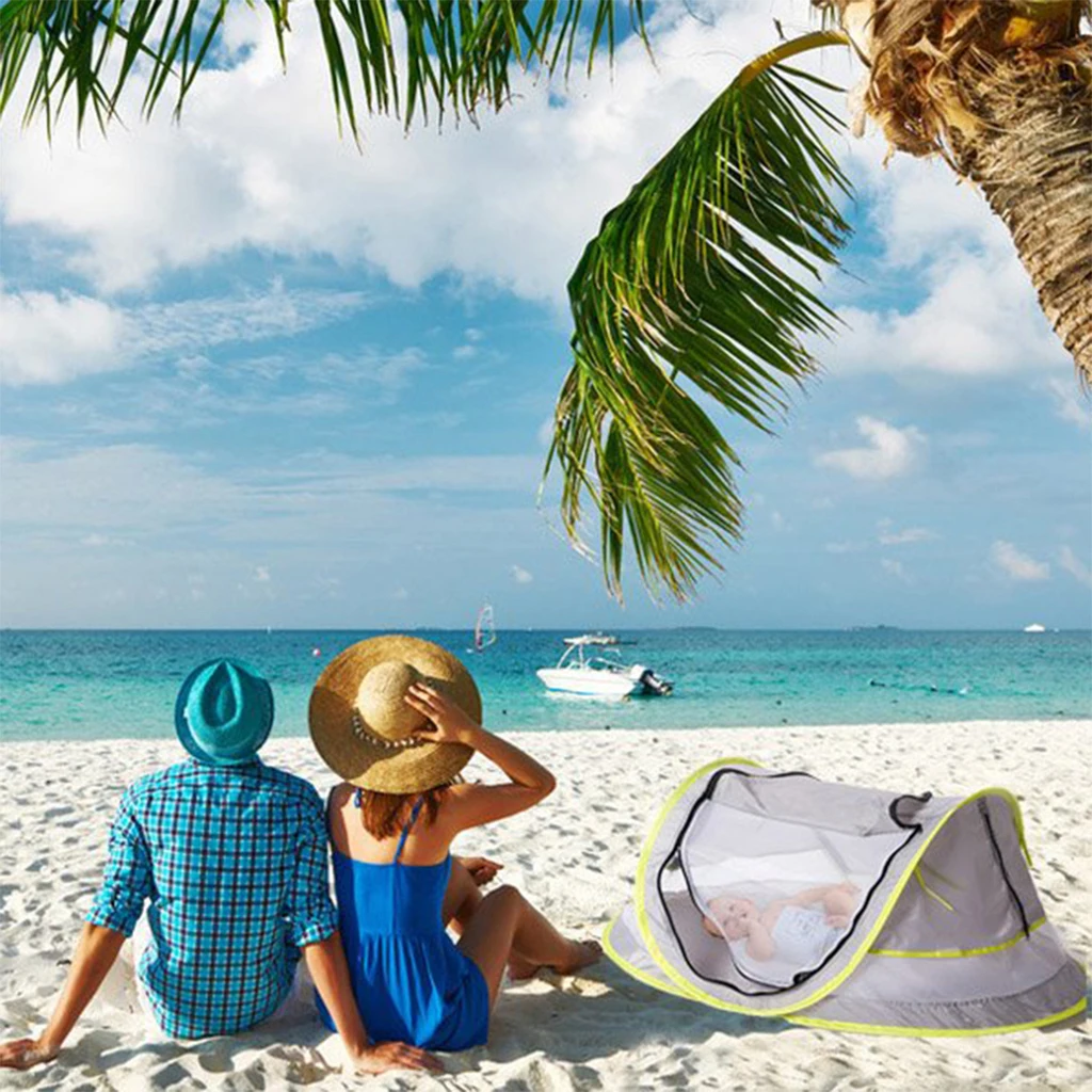 Summer Folding Beach Tent Breathable Playhouse  Translucent Mesh