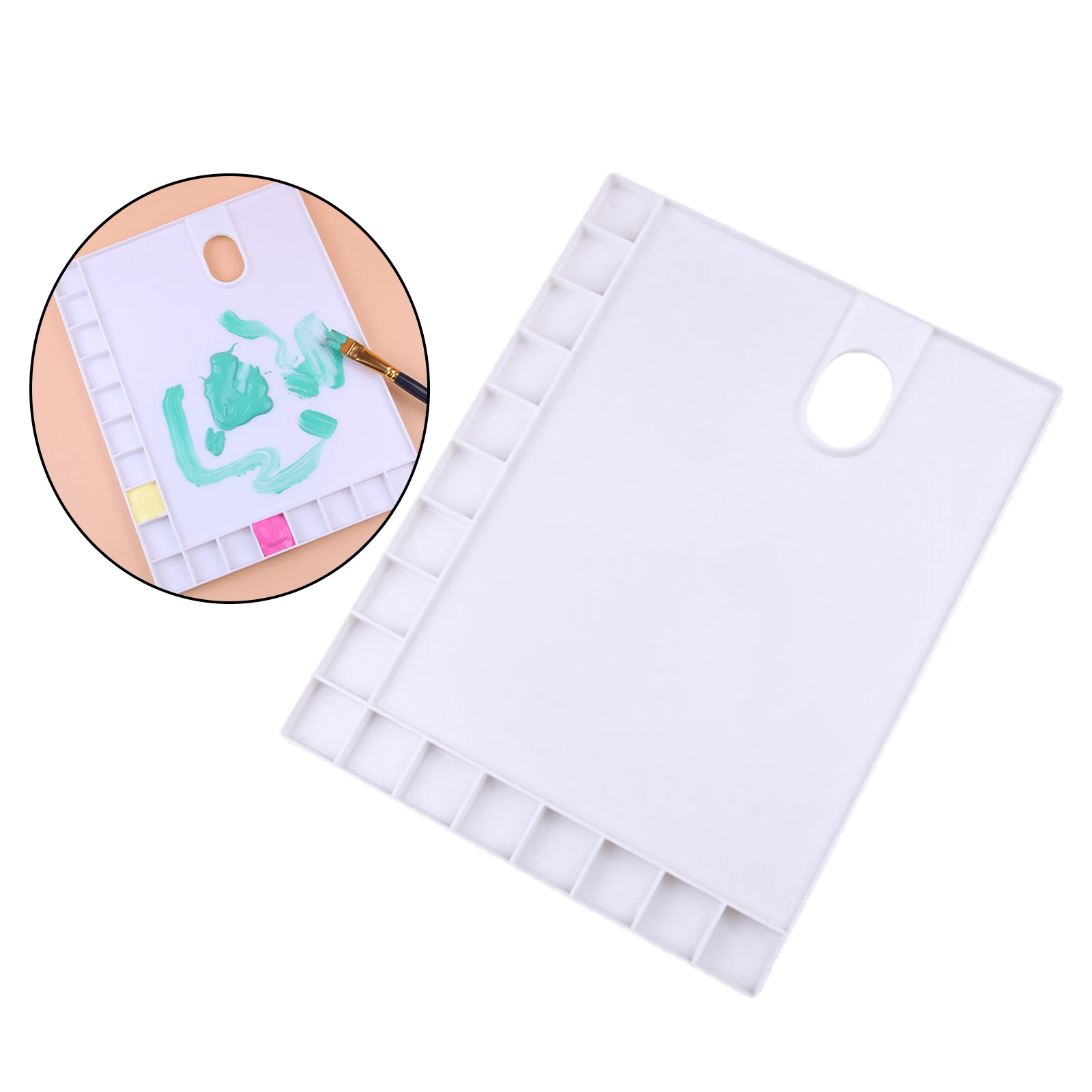 Plastic Palette Art Paint Plastic Drawing Tray Paint Pallet for Oil Watercolour White Painting Palette