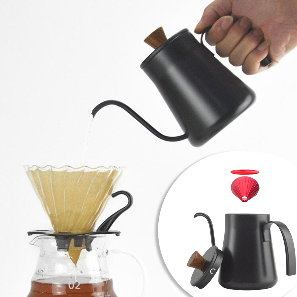 Stainless Steel Gooseneck Coffee Pot Pour Over Kettle Gift for Drip Coffee Tea Brewing Kitchen Milk Family Use Coffee Lovers