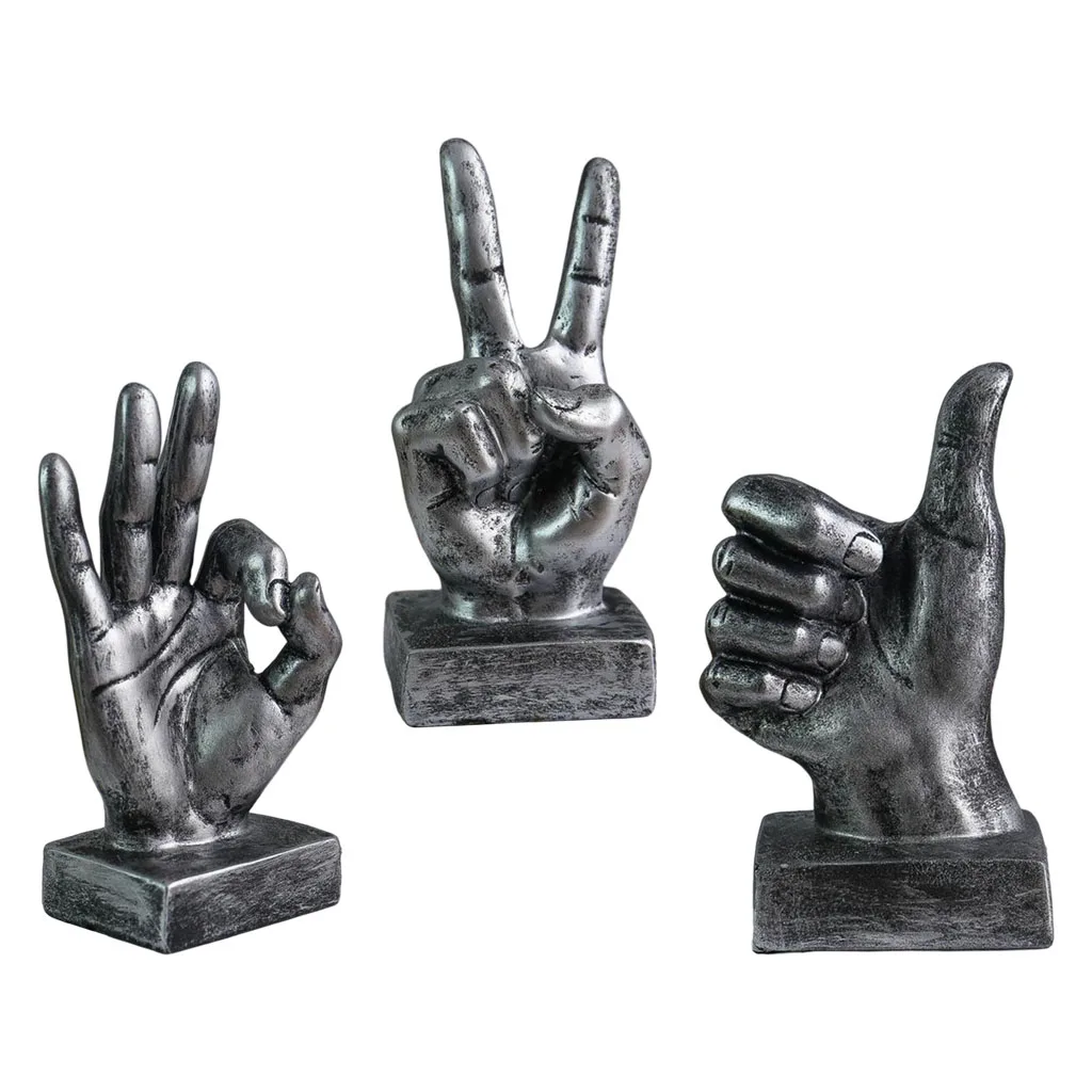 Chic Hand Gesture Sculpture Ornament Figurine Statue Office Shelf Decoration