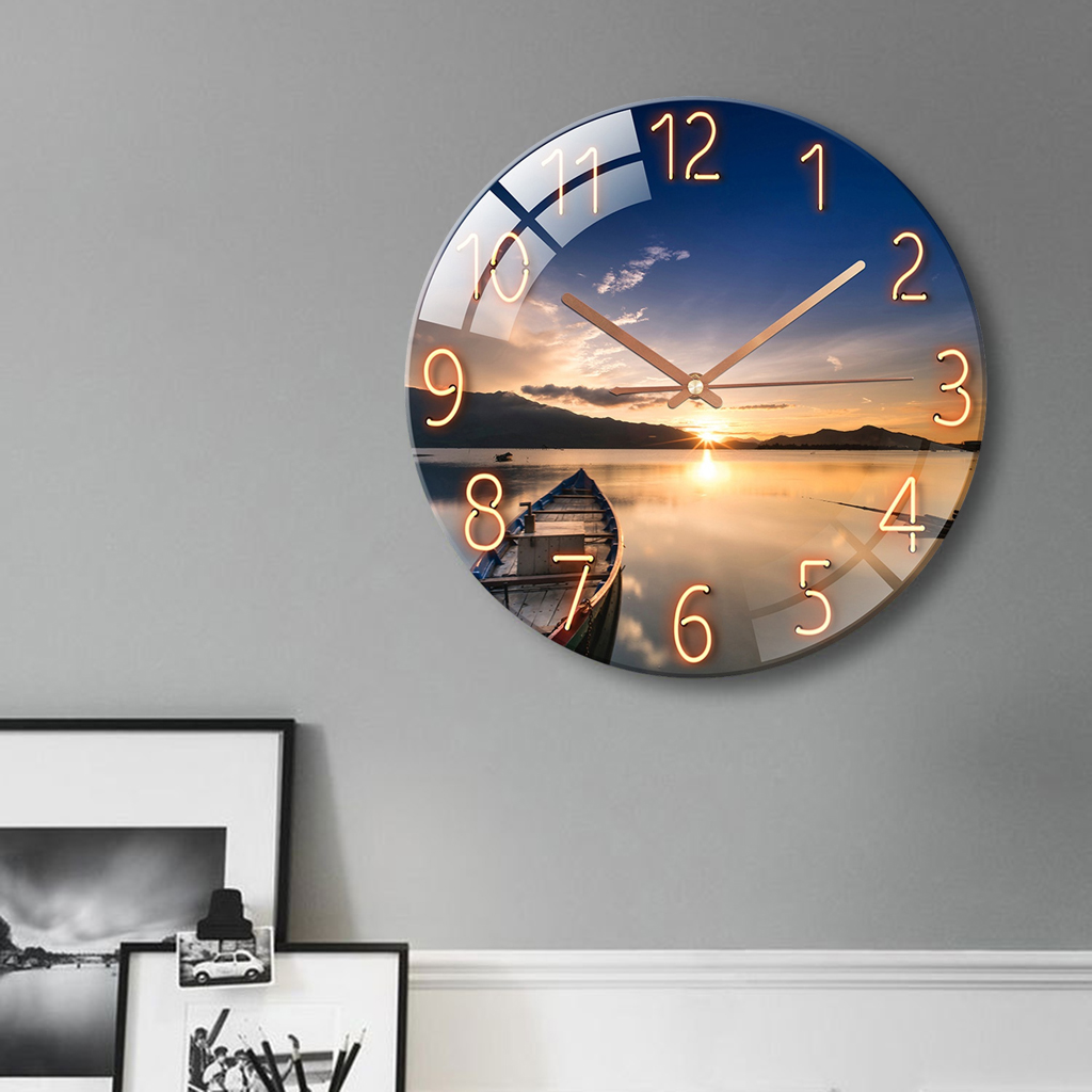 Modern Glass Quartz Wall Clock Pendulum Living Room Kids Room Bedroom Office Decor
