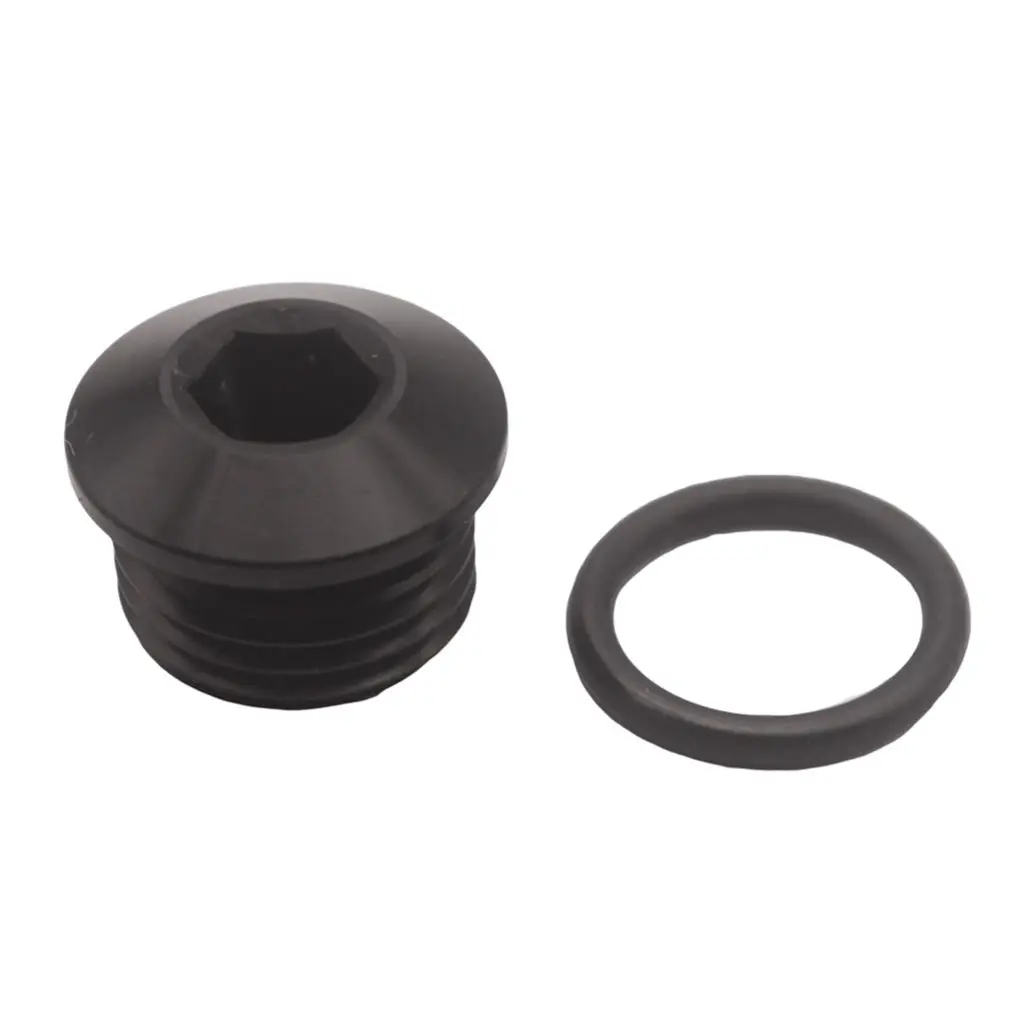 8-AN ORB Hex Socket Plug Adapter with O-Ring Black (Alloy Aluminum)