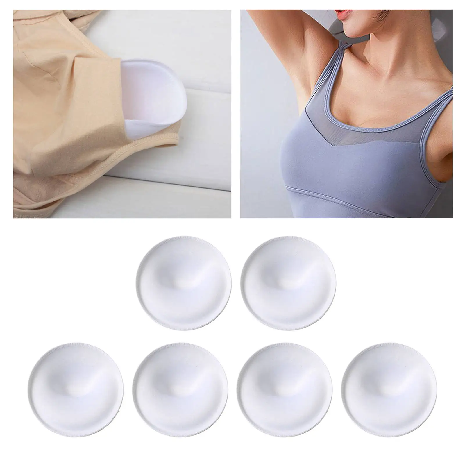 3 Pairs Removeable Triangle Bra Pads Inserts for Bikinis Tops Sports Bra Swimsuit for C D Cups Beige 