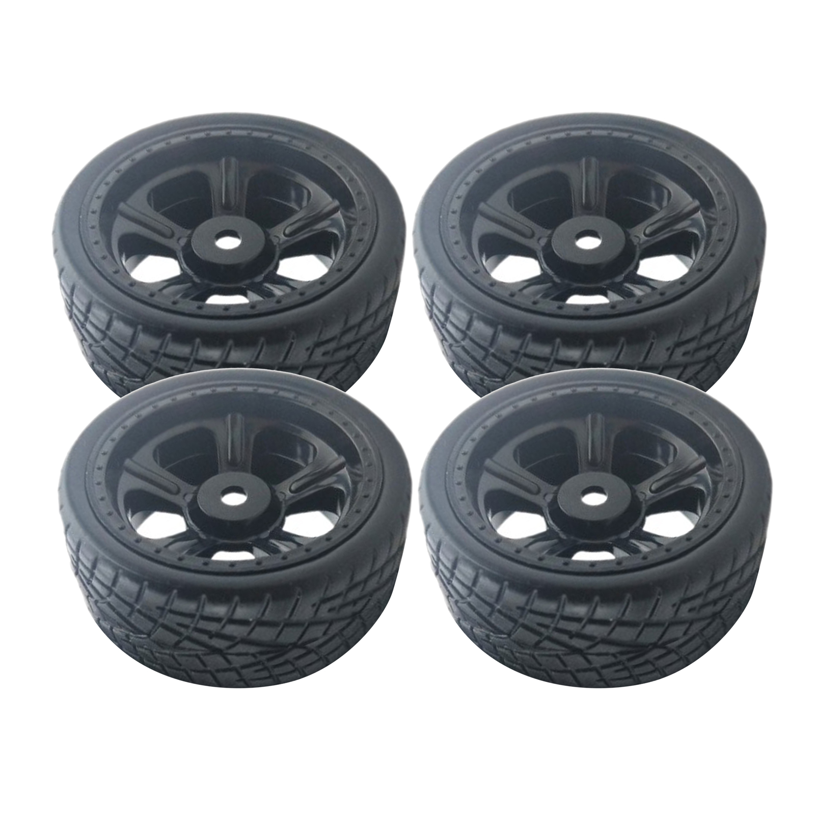Pack of 4 1/10 RC Car Wheel Rims Tires Replace Parts for Tamiya 94123 RC Car Accessory Wear-resistant