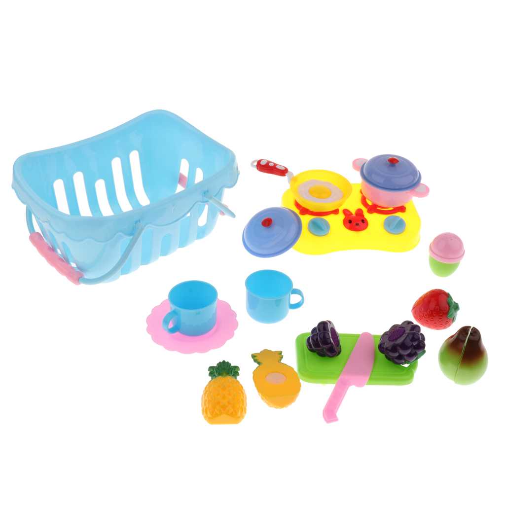 Kitchen Toys Fun Cutting Fruits Pretend Food Playset for Kids Boys and Girls