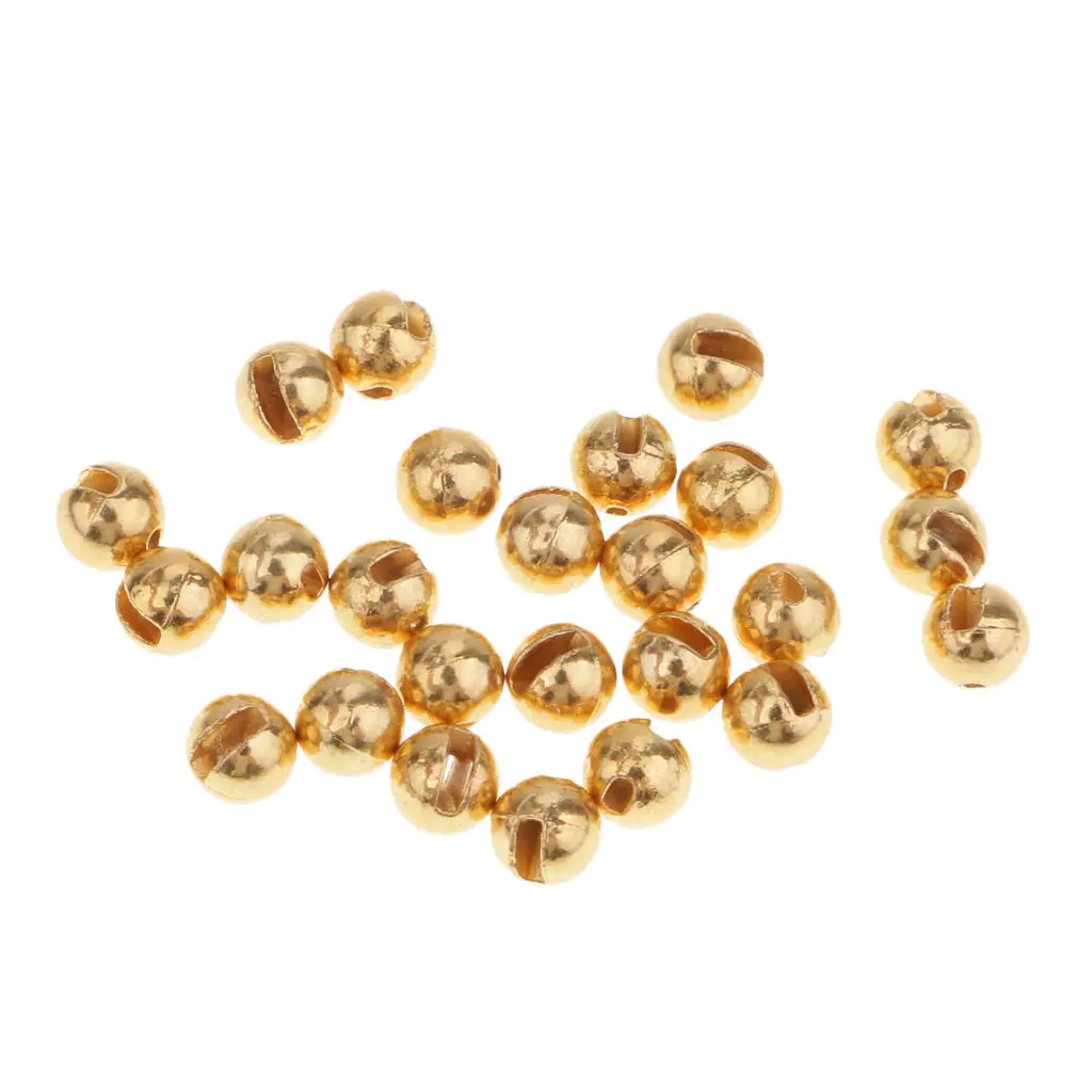 25pcs/lot Fly Tying Beads Slotted Tungsten Fly Fishing Nymph Head Ball Beads 2.0/2.5/3.0/3.5/4.0mm