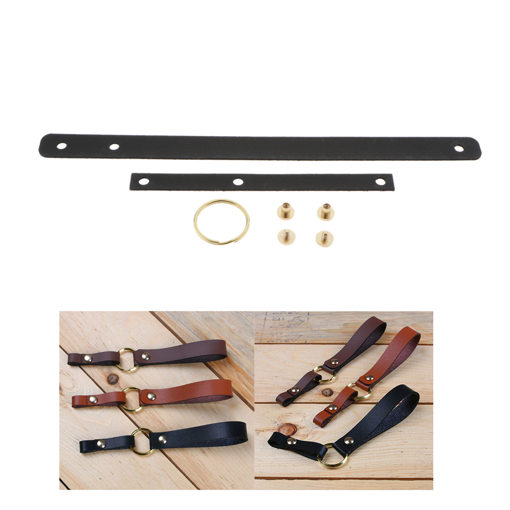 Leather Lanyard Making Kit Pre-cut Leather Card Key Bag Decor DIY Material
