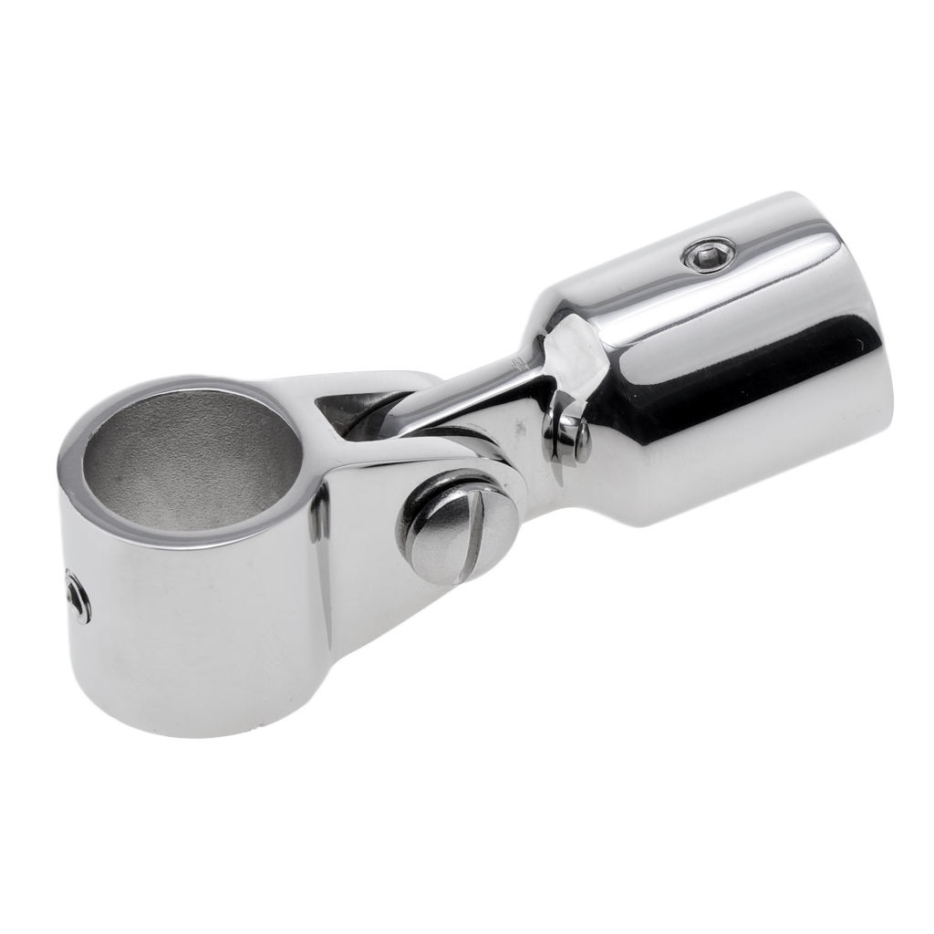 Marine 316 Stainless 22mm Bimini Top Caps External Eye End Deck Hinge