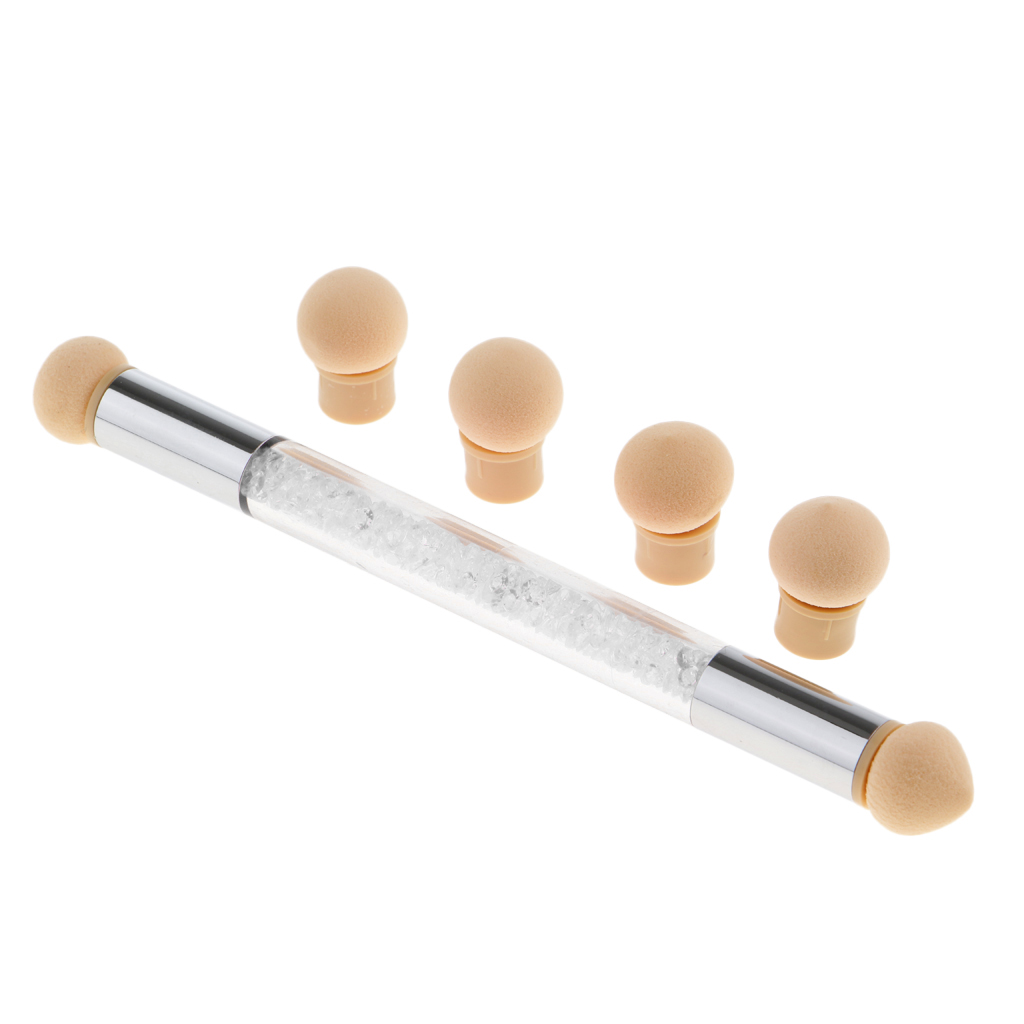1 X Ombre Crystal Nail Art Dab Sponge Sponge Brush + 4 Sponge Nail Pen