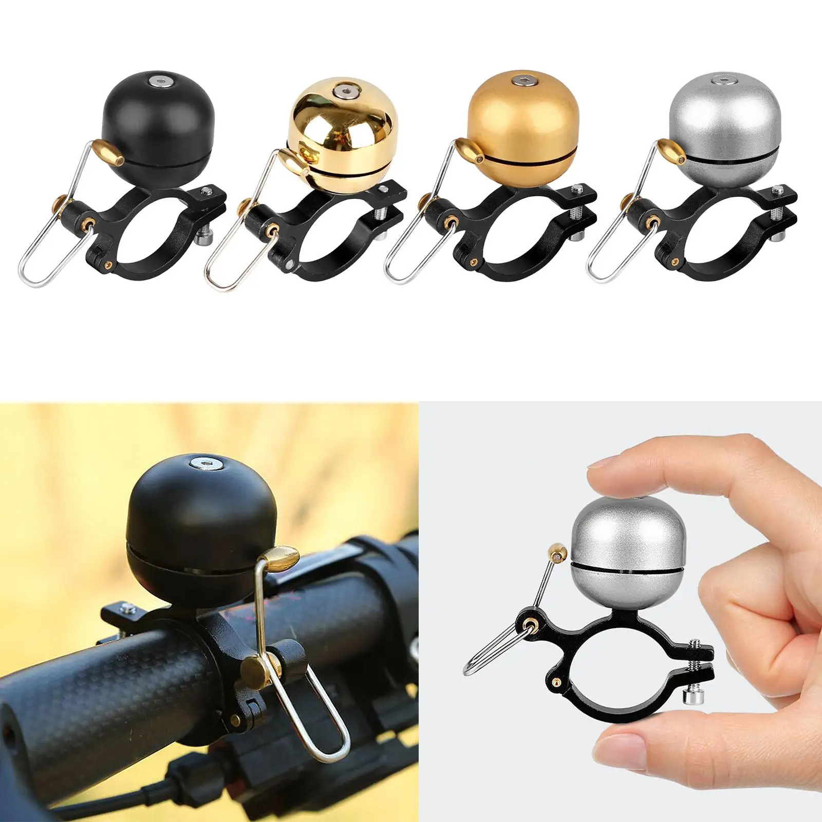 Retro Bicycle Bell Crisp Sound Aluminum Alloy Light Weight Compact Bell for Balance Bike/ Mountain/ Road Bike/ Fixed Bike