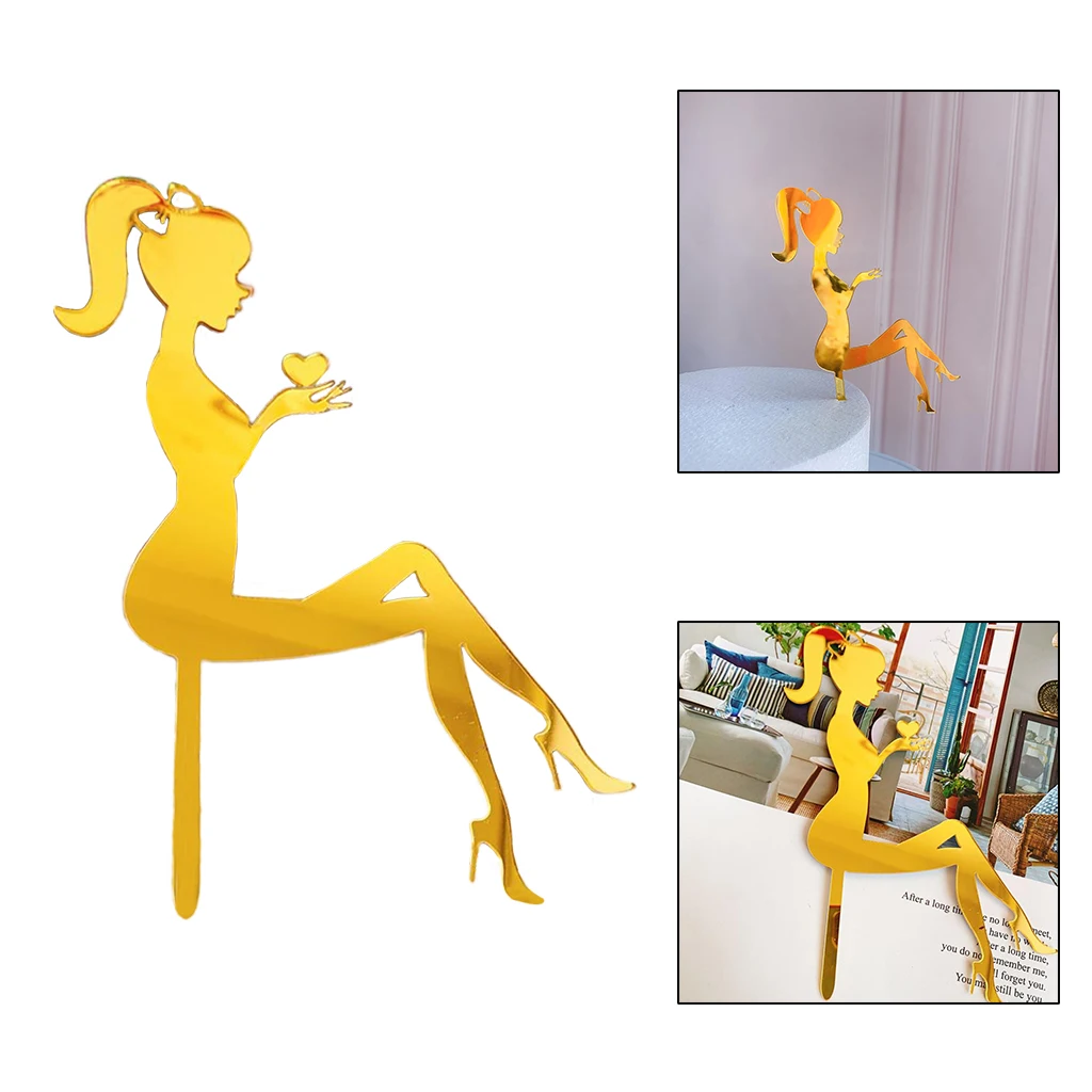 High Heels Lady Girl Acrylic Cake Topper Weddding Cake Decorations Birthday Cupcake Topper Party Supplies