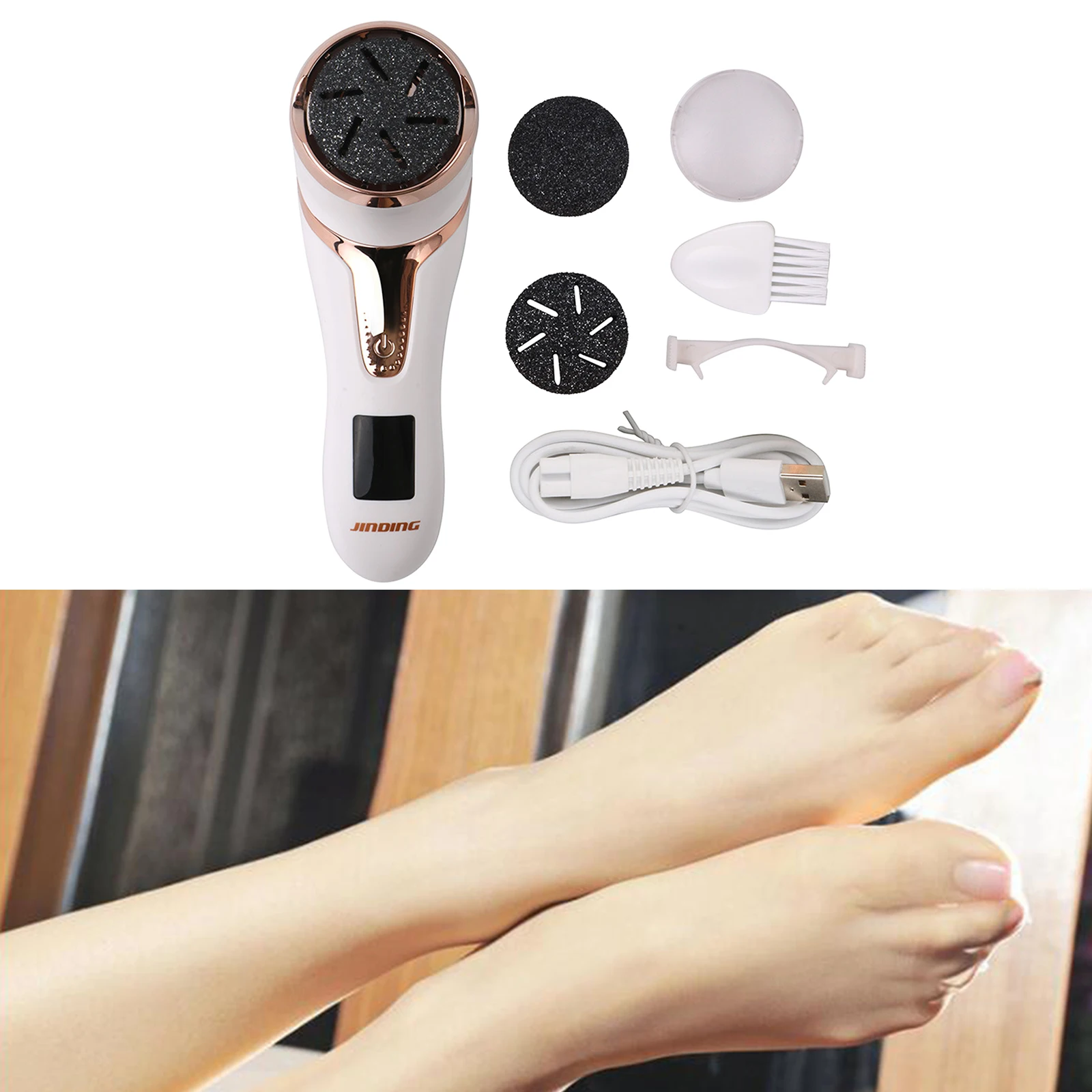 Electric Feet Callus Removers Rechargeable Portable Electronic Foot File Rechargeable Pedicure Tools Foot Scrubber Scraper