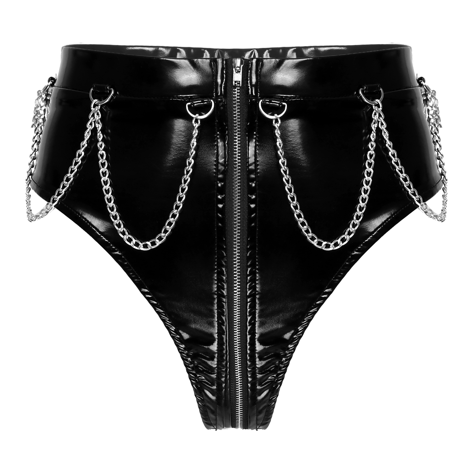 Womens Sexy Latex Briefs Wet Look Patent Leather Underwear