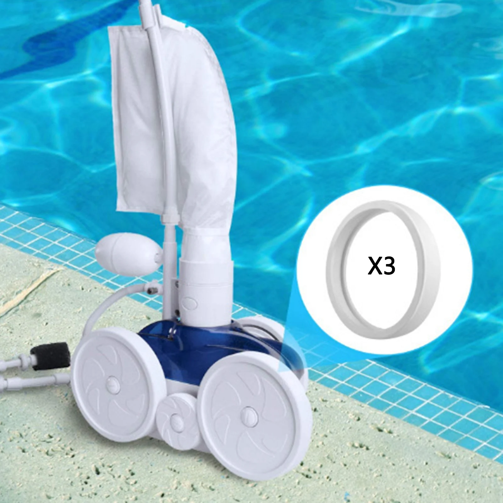 3x 17cm Pool Cleaner All Purpose Tire Replacement For Polaris 180 280 360 380 Pool Clean Machine Accessories
