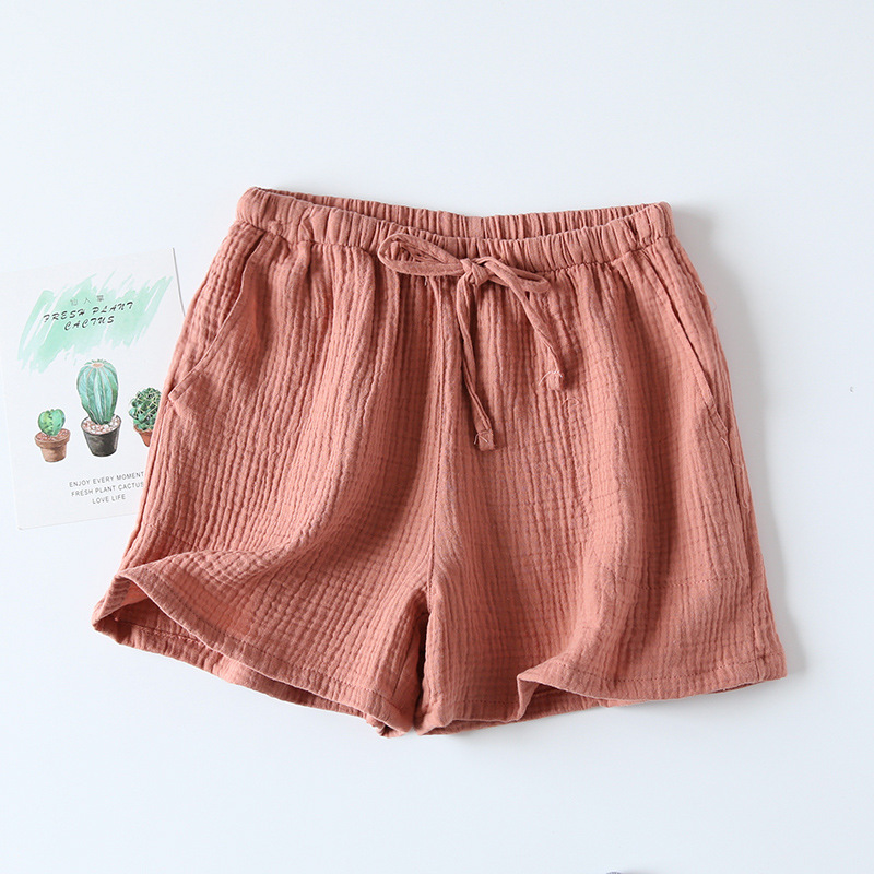 2026 Japanischer Neuer Stil Damen Sommer-Shorts 100% Baumwollkrepp Dünne Lose Haushosen Übergrößen Strandhosen Niedliche Shorts – Detail 6