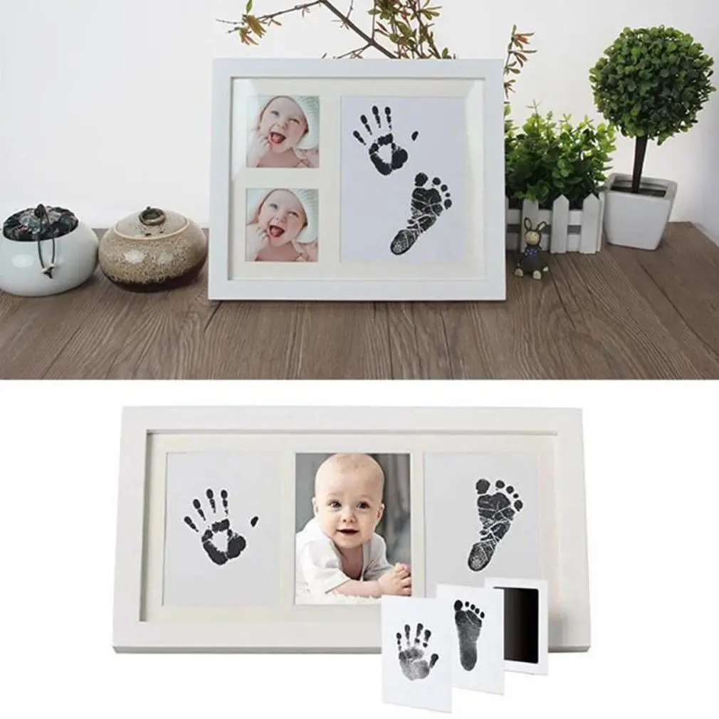 Baby Souvenirs Baby Footprints Handprint Ink Pads Photo Frame Pad Inkless Wipe bebes Kit-Hand Foot Print Keepsake Newborn Footprint Handprint hand & footprint makers at home	