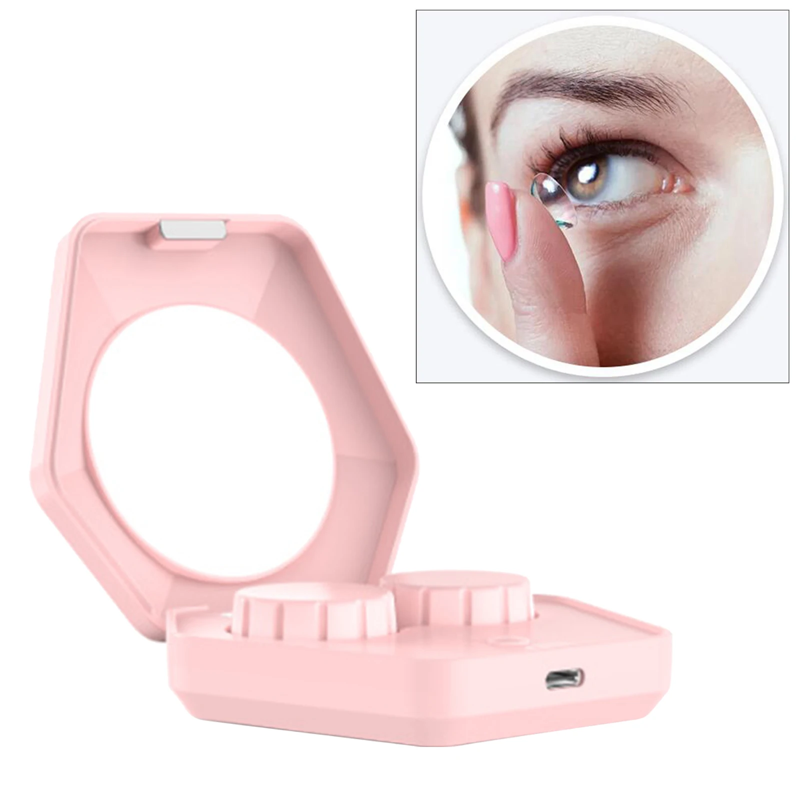 Mute Ultrasonic Contact Lens Cleaner Washer, USB Rechargeable, for Colored Contact Lens Daily Care Faster Cleaning