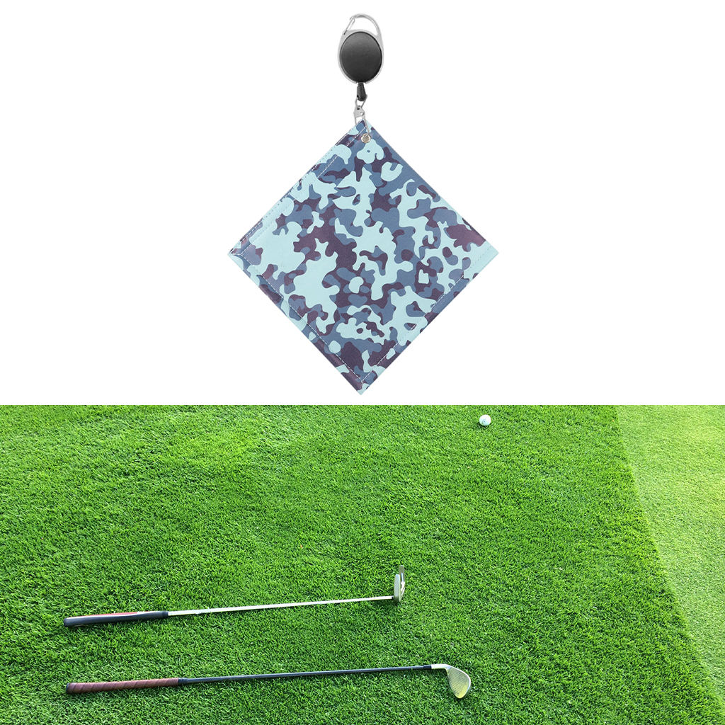 Golf Towel Double-Sided W/ Clip Club Cleaner Cleaning Cloth Club Head Wiping Cloth for Scrub Golf Sports Gym Fitness Outdoor