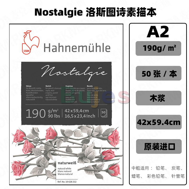 Hahnemvhle Nostalgie Professional Sketch Book,Drawing Book A2 A3 