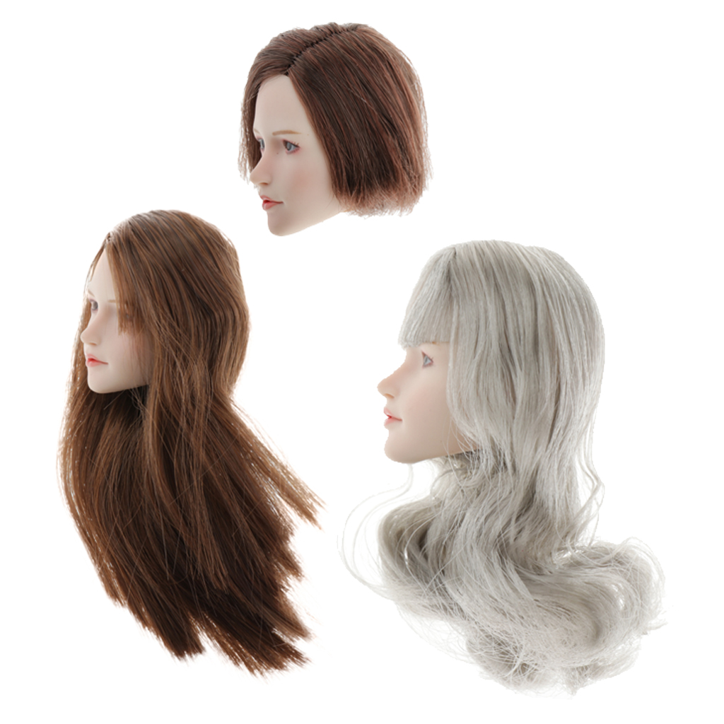 1/6 Female Head Sculpture with Make-up for Custom Dolls Production