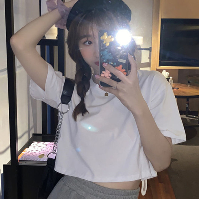 Short Sleeve T-shirts Women Bow All-match Hollow Out Sexy