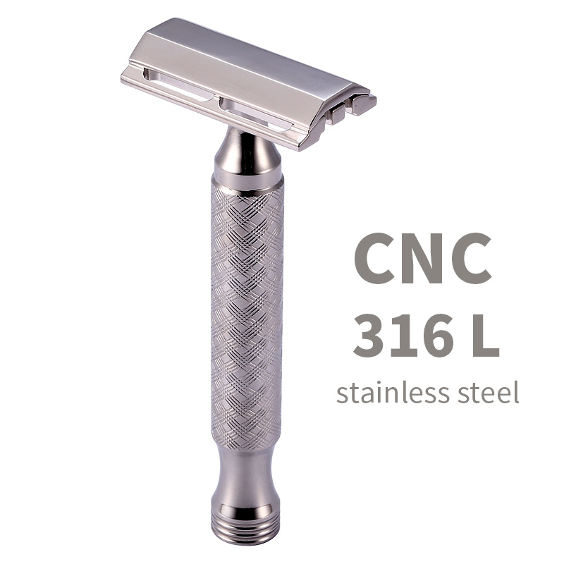 Best of CNC 316 L Stainless Steel Material Men Safety Double Edge Razor Shaving With Non-slip Handle Hand Polished Razors Reviews & Tips