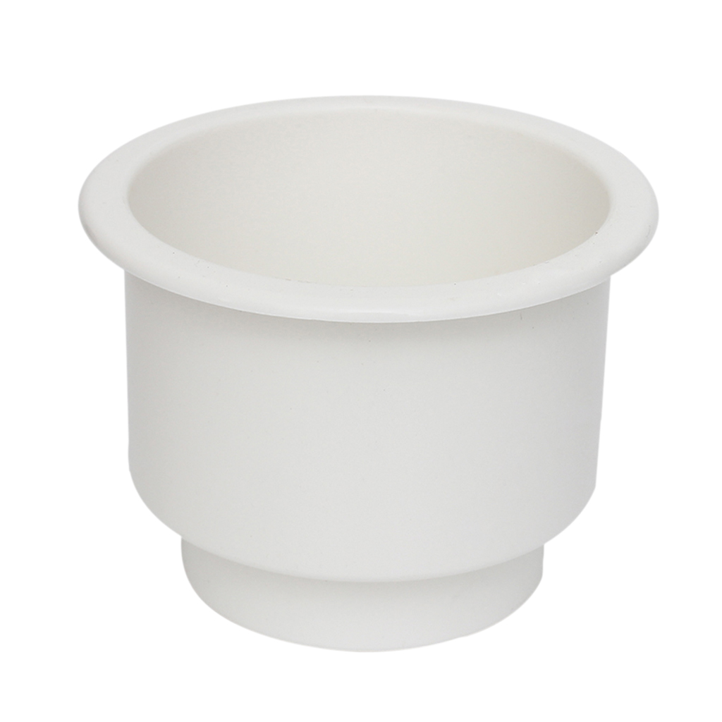 Boat/RV/Car/Marine WHITE Plastic NO Recessed Drop In Plastic Cup Drink Holder