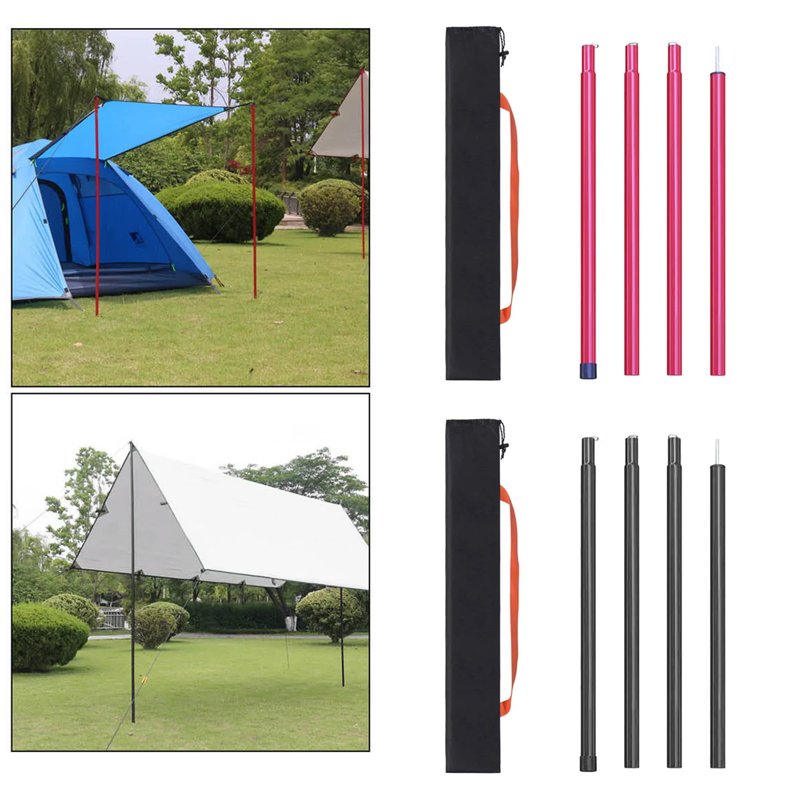 Canopy Pole Set Tent/Awning Poles for Canopy Heights 100-200cm