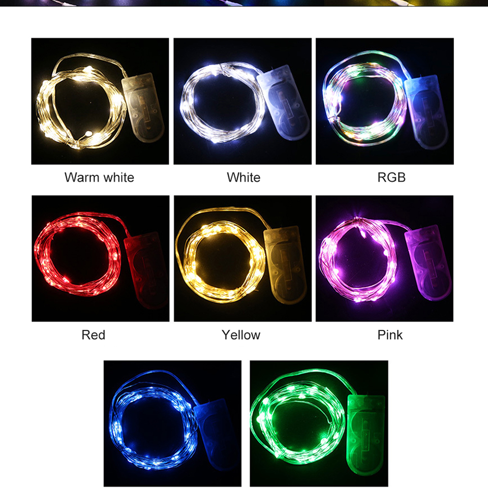 Waterproof Fairy Light New year LED Christmas Light Copper Wire String Light For Wedding Garland Party 1M 2M 3M 5M light string