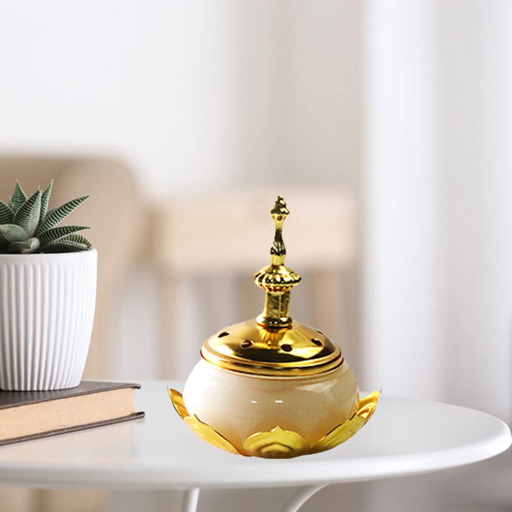 Modern Lotus Incense Burner Holder Frankincense Censer Indoor Bedroom Hotel Meditation Aromatherapy Home Fragrances Decor