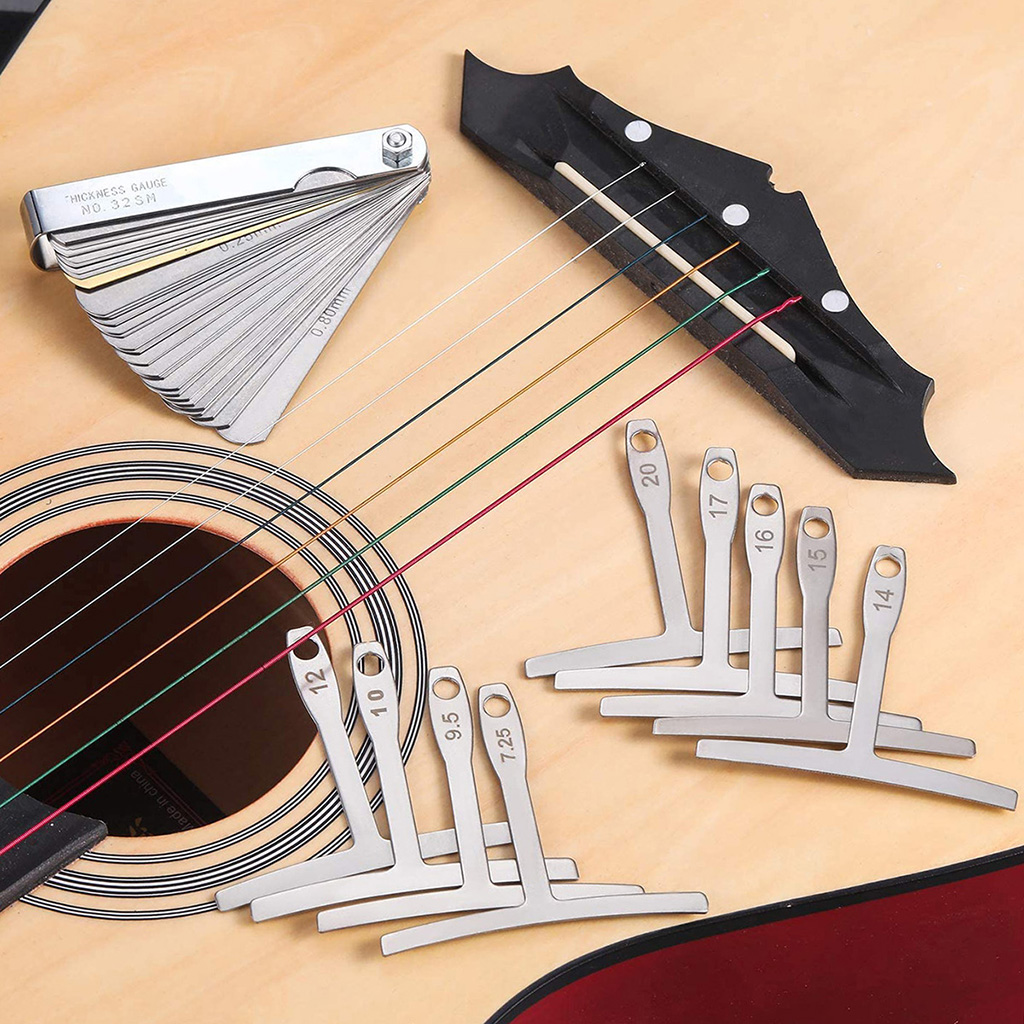 Guitar Luthier Tools Feeler Guage Dual Reading Metric & SAE Radius Gauge
