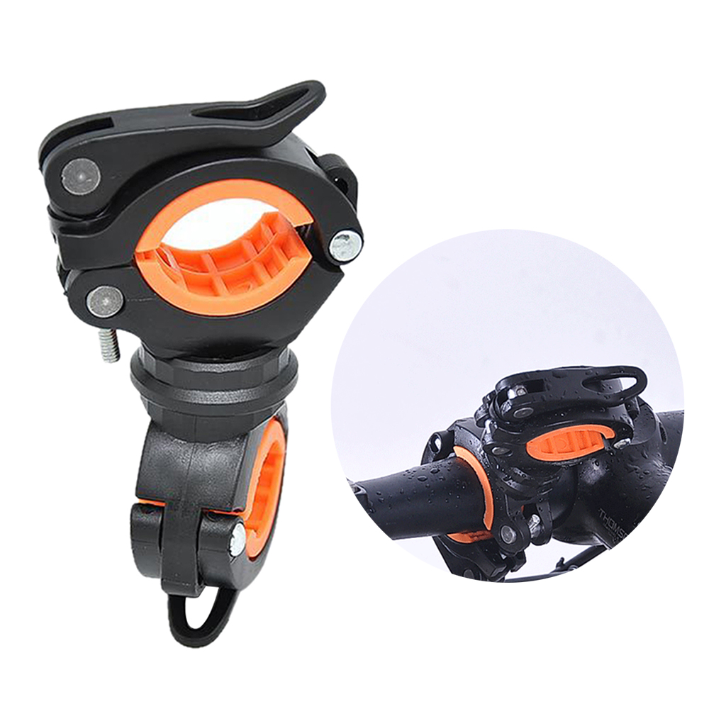 360° Rotation Bicycle Flashlight Mount Holder Handlebar Seatpost Cycling Quick Release LED Light Mounting Holder Clip Clamps