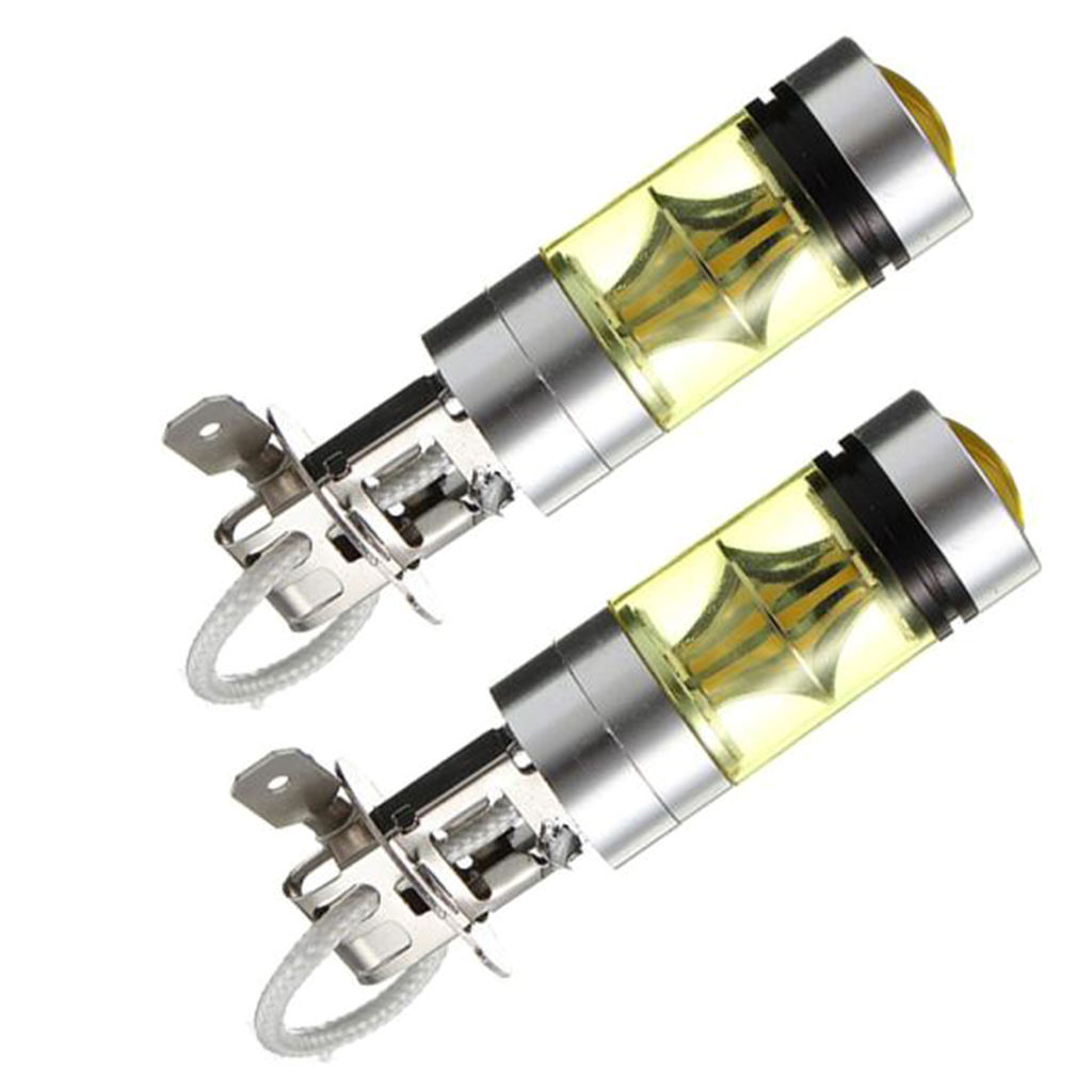 2PCS   100W 2323 LED 4300K YELLOW Projector Fog Driving Light Bulbs