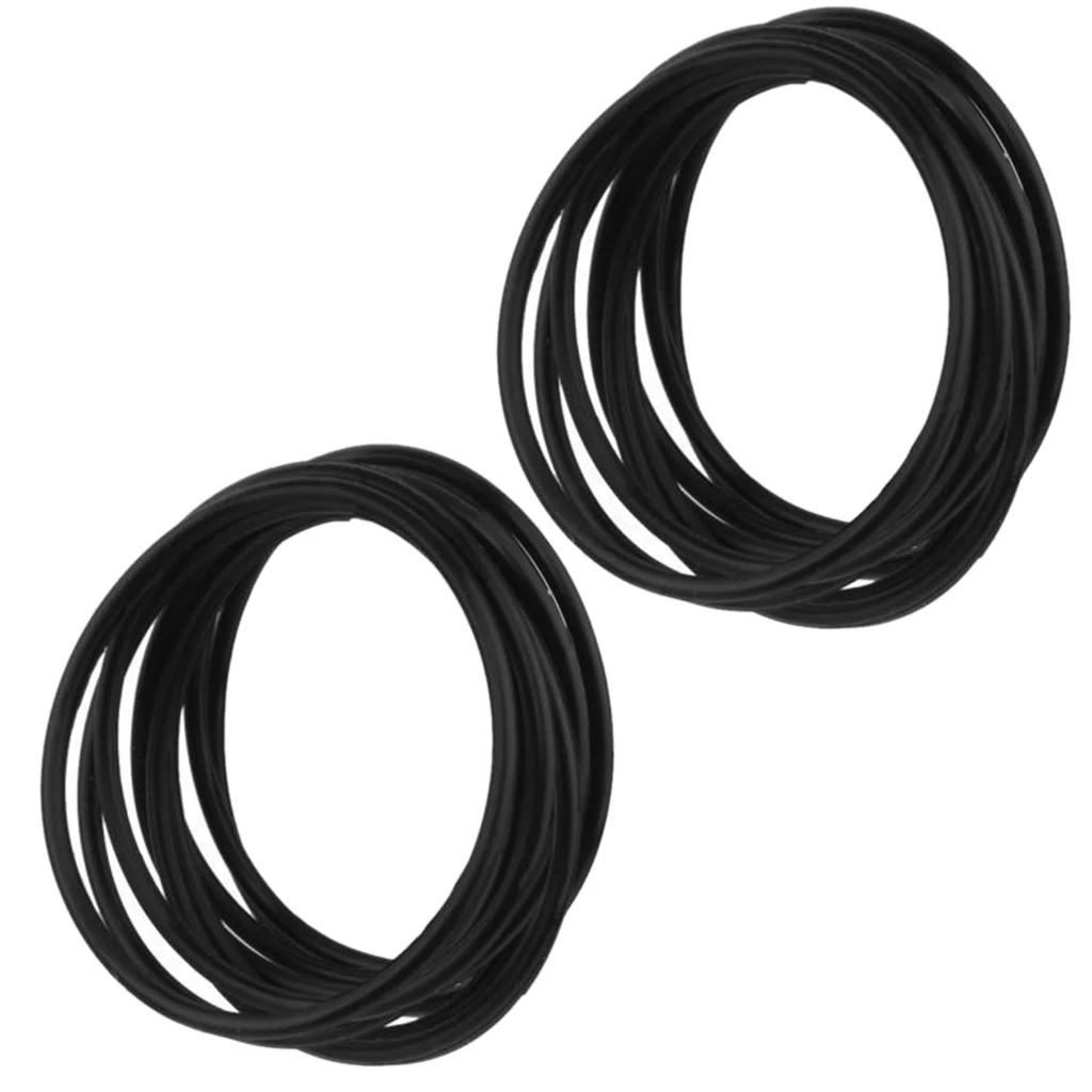 20 Piece Black Rubber Silicone Jelly Bracelet  Stretchable Bracelets Bands for
