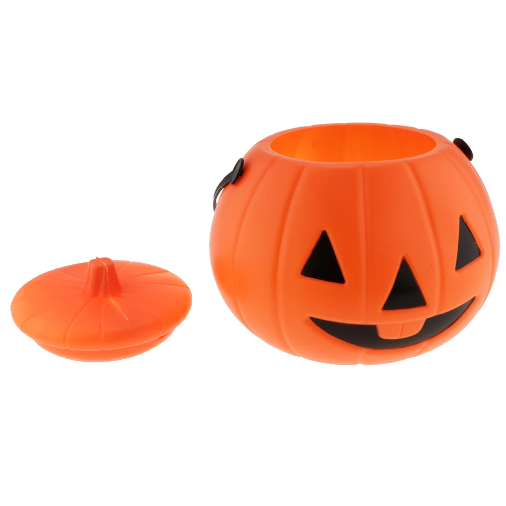 Halloween Plastic Pumpkin Basket Gift Candy Box Party Favors