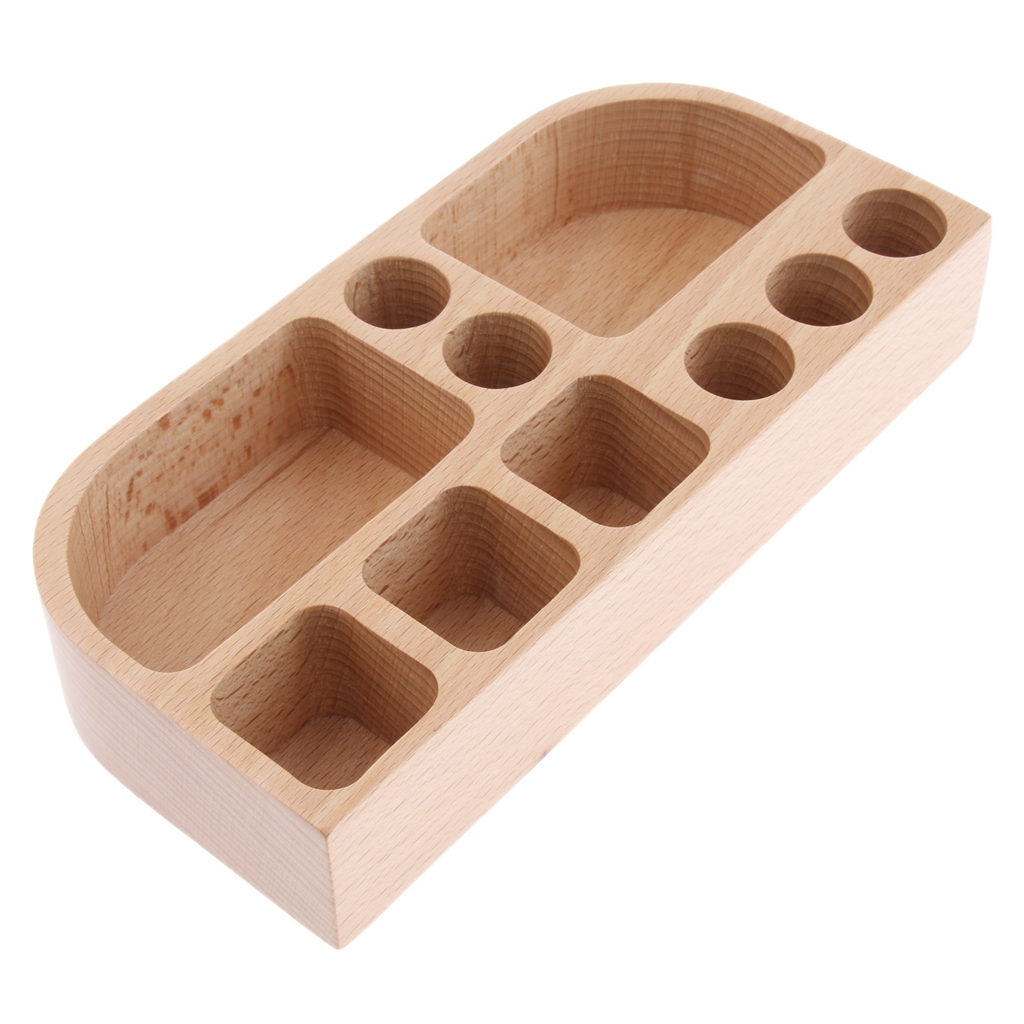 Wooden Cosmetic Makeup Organizer Storage Case Display for Bathroom Dresser and Countertop, 7.6 x 3.7 x 1.4 inch