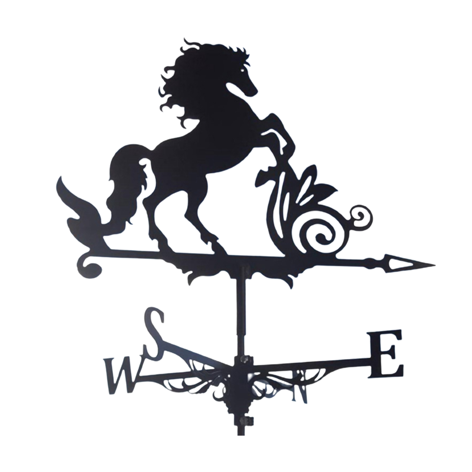 Premium Backyard Garden Decoration Weather Vane, Heavy Duty Iron Wind Mill Horse Design
