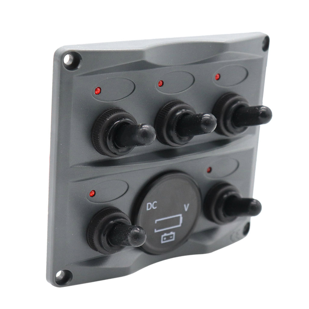 Marine 5 Gear + Battery Indicator LED Rocker Switch Panel High Performance