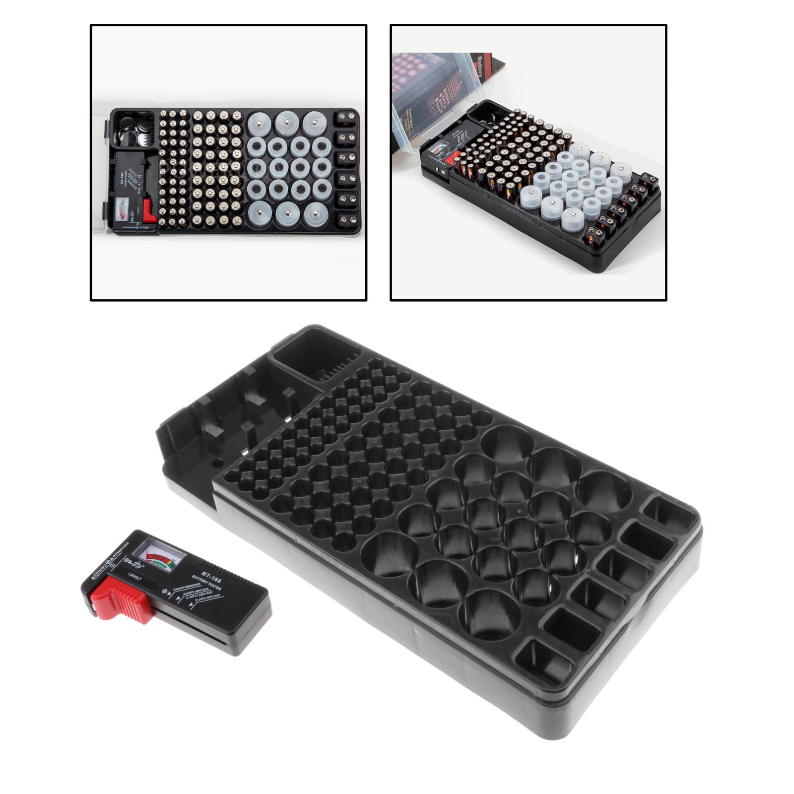 106 Grids Battery Organizer Storage Case, Organize AAA, AA, C, D & 9V Button Cell SIZES